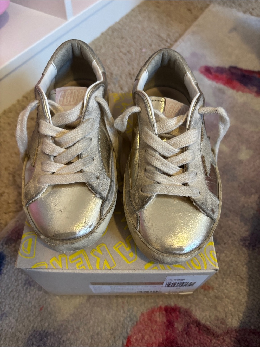 Golden Goose Kids Metallic Gold Low-Top Lace-Up Sneakers